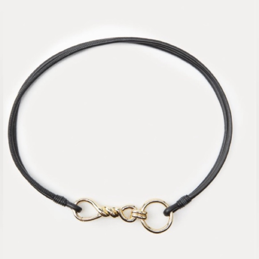 Zara Twisted Buckle Leather belt Size 34 - Brand new